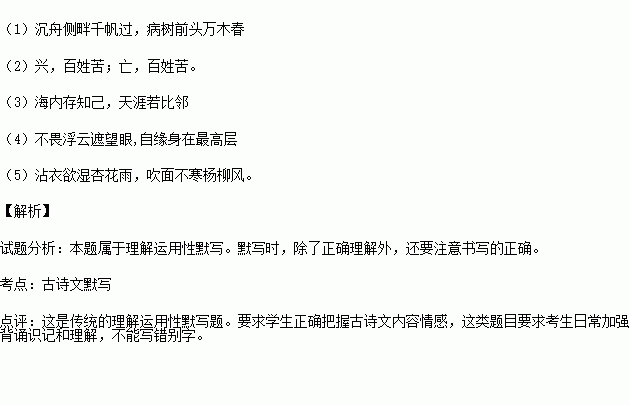 新事物必定代替舊事物的古詩(shī)句