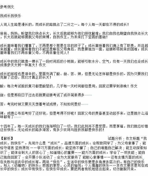 作文成長(cháng)中的是600字作文開(kāi)頭和結尾