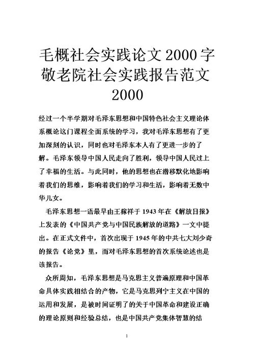 毛概實踐報告格式范文(毛概社會實踐報告格式)