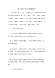 醫保的自查報告(醫保的自查報告 )