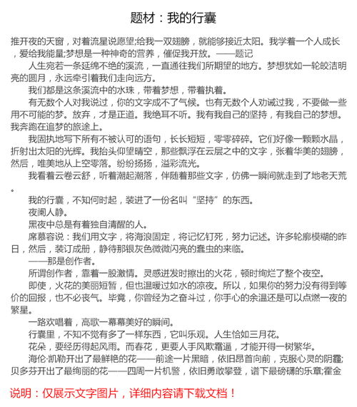 我的行囊作文開(kāi)頭結(jié)尾