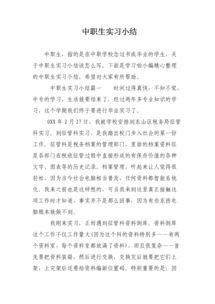 中職生實(shí)習報告范文(中職生實(shí)習報告)