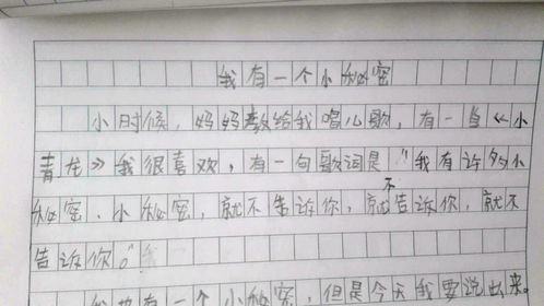我有一個小秘密作文好開頭