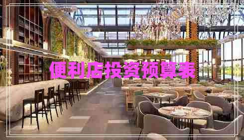 便利店投資預算表