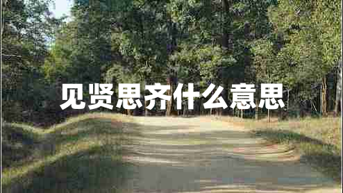 見賢思齊什么意思