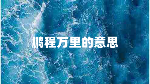 鵬程萬里的意思
