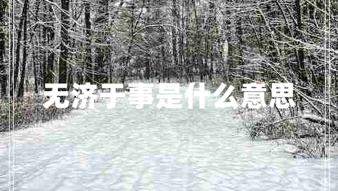 無(wú)濟于事是什么意思