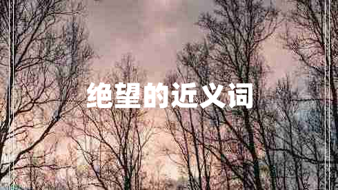 絕望的近義詞