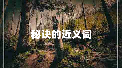 秘訣的近義詞