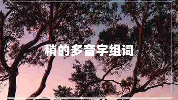 稍的多音字組詞