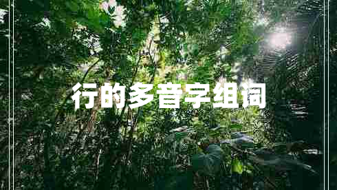 行的多音字組詞
