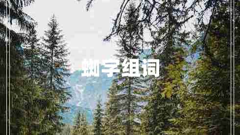 蜘字組詞