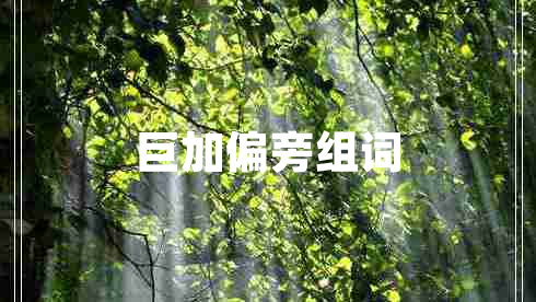 巨加偏旁組詞