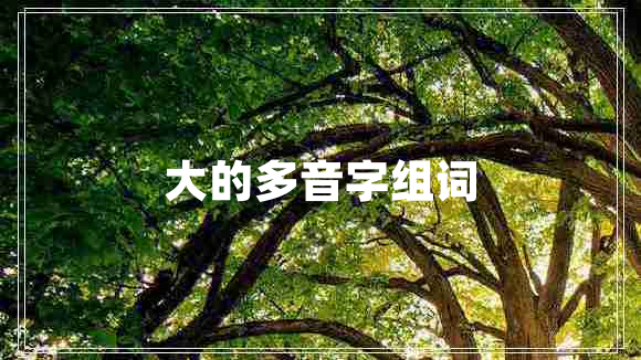 大的多音字組詞