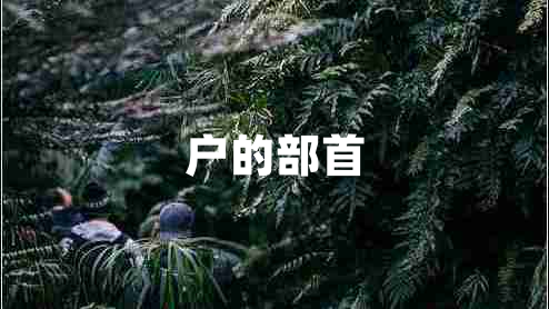 戶(hù)的部首
