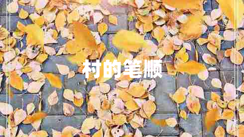 村的筆順