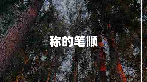 稱(chēng)的筆順