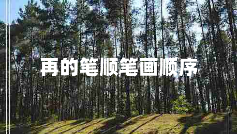 再的筆順筆畫(huà)順序
