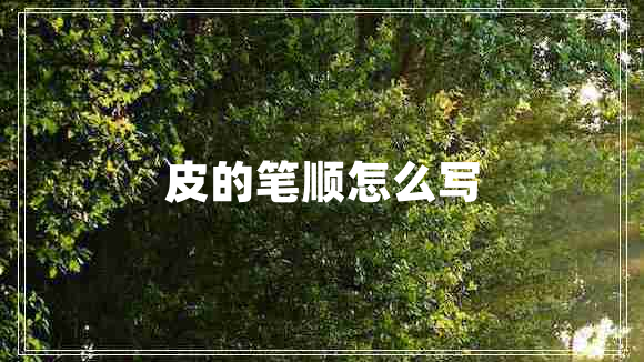 皮的筆順怎么寫(xiě)