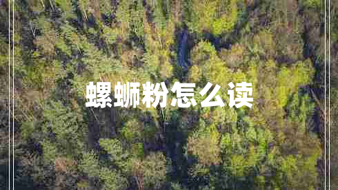 螺螄粉怎么讀