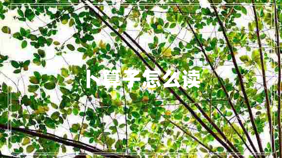 卜算子怎么讀