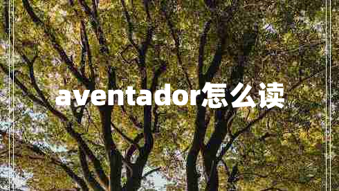 aventador怎么讀