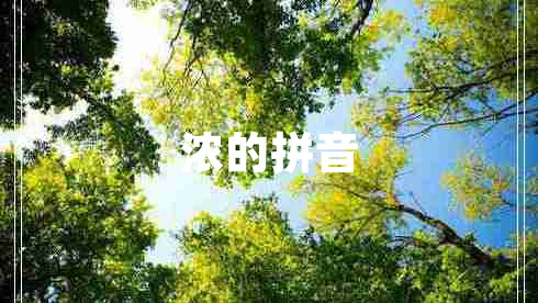 濃的拼音