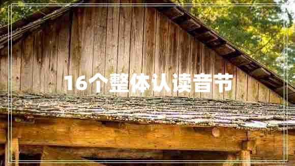16個(gè)整體認讀音節