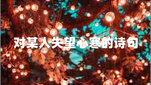 對某人失望心寒的詩(shī)句
