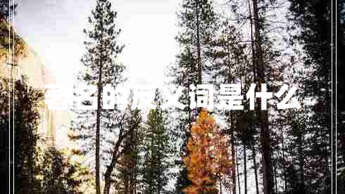 著(zhù)名的反義詞是什么