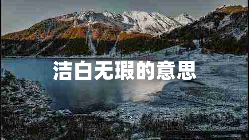 潔白無(wú)瑕的意思