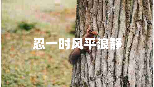 忍一時風平浪靜