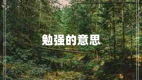 勉強的意思