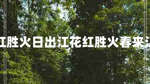 日出江花紅勝火日出江花紅勝火春來江水綠如藍