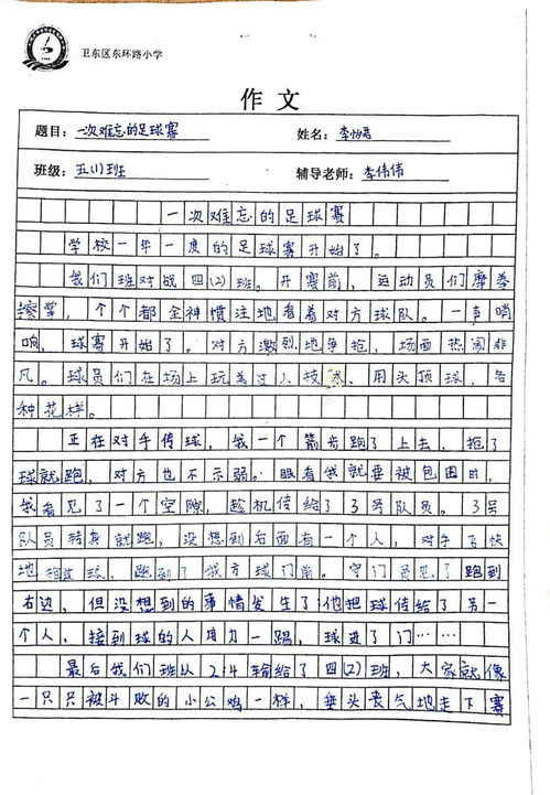 作文,足球比賽,小學(xué),校園