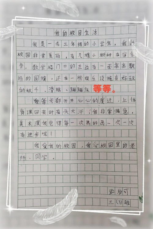 我眼中的校園生活700字作文三級