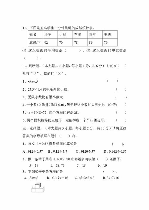2013五級上冊數(shù)學期末考試注意事項