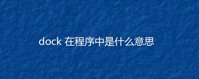 電腦里面 Dock是什么意思