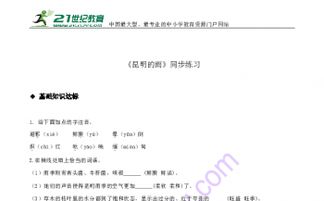 《昆明的雨》基礎(chǔ)知識達(dá)標(biāo)