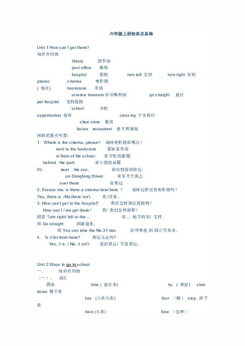 小學(xué)英語六級(jí)基礎(chǔ)知識(shí)點(diǎn)總結(jié)
