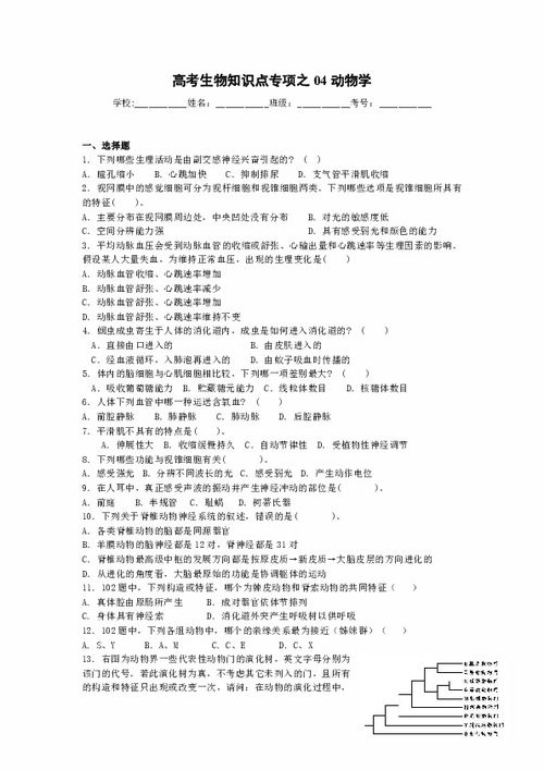 大一動物學(xué)基礎(chǔ)知識點(diǎn)