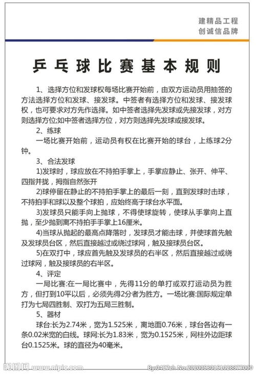 乒乓球基礎知識和規則